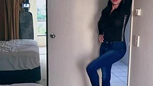 Pretty Asian Ladyboy Strips Jeans, Reveals Big Boobs