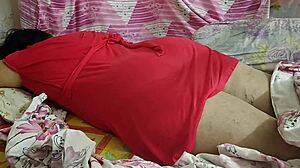Wild Hot Desi Girlfriend In Red - Hot Body Massage