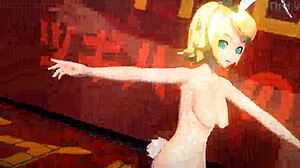 Kagamine Rin In Full Nude Bunny Costume From Alien Project Diva Mod