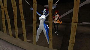 blue vixen gets fucked hard and lots in latex