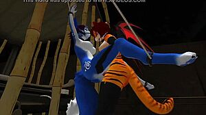 blue vixen gets fucked hard and lots in latex