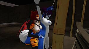 blue vixen gets fucked hard and lots in latex