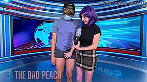 This hot presenter tests the Bad Peach toy live on infomercial, so naughty! 😈
