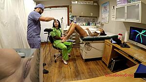 Nurse Lux Examines Patient Mafra While Doctor Watches