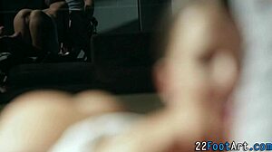 Teen foot slut gets cum on her feet from blowjob and footjob