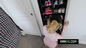 hot blonde stepdaughter maria kazi tries halloween costumes and fucks stepdad