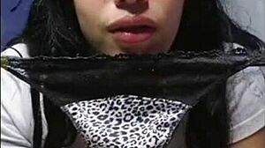 Young Girl Boldly Flashes Panties on Camera for Naughty Voyeur Thrill