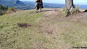 do you want to see mother-in-law and stepdaughter flashing in the public garden while sunbathing