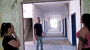 In a lost barracks, two MILFs crave sperm during a threesome.