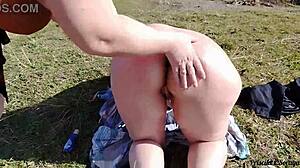do you want to see mother-in-law and stepdaughter flashing in the public garden while sunbathing