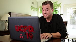 Perverted Teen with Big Tits Sucks Guy's Massive Cock in Taboo Encounter