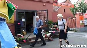 Teen Gets Fucked By Old Man In Forest Threesome Scene