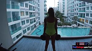 Asian Amateur Teen 18+ Girlfriend Gym Workout And Horny Sex After