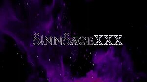 Nasty brunette Sinn Sage strips lingerie and sucks dick