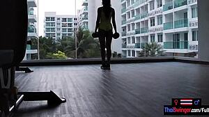 Asian Amateur Teen 18+ Girlfriend Gym Workout And Horny Sex After