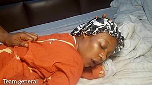 Detailed View of Creamy Pussy in Bedroom Scene