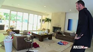 Horny Young 18+ Chick Teases Huge Dicked Hunky Dude to Fuck Her