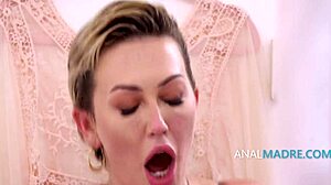 DRESSING ROOM MILF GETS ANAL SURPRISE AFTER STEP SON NOTICES NO PANTIES. MILF RIDES HARD IN SHOP.