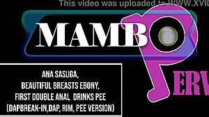 ana sasuga's ebony beauty takes on double anal, drinks pee, and gets sloppy in this intense session