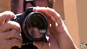 Two horny dudes take advantage of horny busty blondes and brunette for outdoor anal and titty fuck group sex