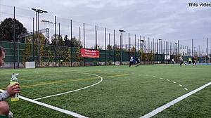 Young football player gets pounded by massive swiss guy and his friends