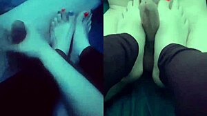 Barefoot goddess - step mother strokes with her soft hands and tiny 18+ feet - multi screen