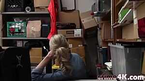gorgeous blonde teen 18+ fucked in the storage room