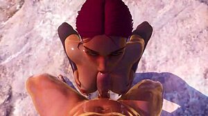 Sexy Latex Woman vs Monster Cock at Waterfall