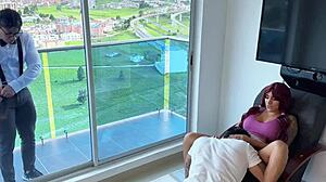 cheating bitch she fucked her lover while her boyfriend watched her