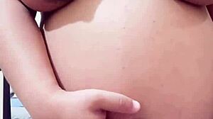 pregnant arab stepmom teases webcam strip