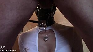 preview - blindfolded milf ring gag and huge facial cumshot