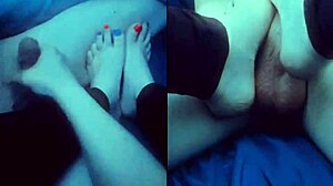 Barefoot goddess - step mother strokes with her soft hands and tiny 18+ feet - multi screen