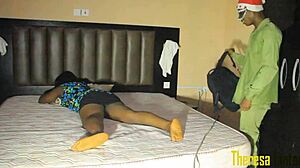 Black african babe got pussy drilled on xmas day