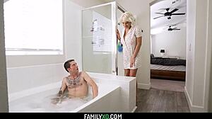 Blonde Milf Stepmom Charli Phoenix Having Sex With Her Stepson After Quality Time In Bathtub