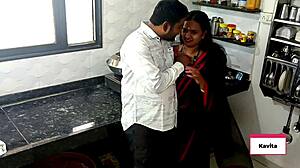 desi indian kavita and tatya hanging out in the kitchen