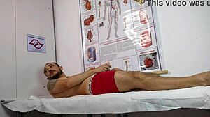 nurse handles her first erect patient in the hospital room