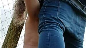 Farm slave performs outdoor tasks in submissive role