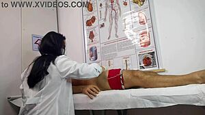 nurse handles her first erect patient in the hospital room