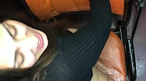 In the dorm, I let my roommate cum in my panties from behind.