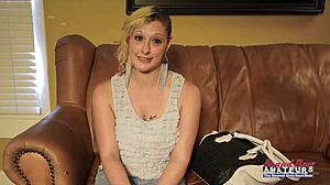 Skinny Inked Blonde Rikki Sucks Big Cock To Swallow Cum