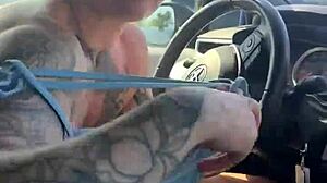 girl fixes sports bra in gym parking