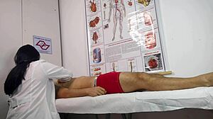 nurse handles her first erect patient in the hospital room