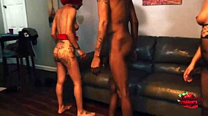 Interracial Threesome with Big Cocks and Rough Action