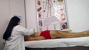 nurse handles her first erect patient in the hospital room