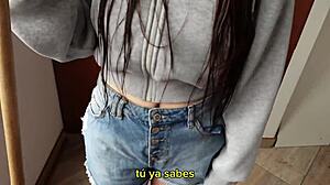 i fuck my busty teen stepsister in jean shorts secretly