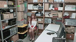 Guard Catches And Fucks The Super Sexy Teen Redhead Thief Hard!