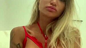 check out monika fox solo in red lingerie