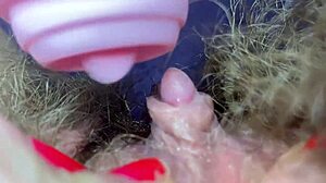 big clitoris hairy pussy in extreme closeup 😍