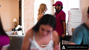 Modern-day sins - petite 18+ tutor emma starletto gets raw free used by delivery guy during cram session