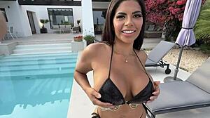 Latina Deepthroats Filoufits Cock After A Bath In Lingerie